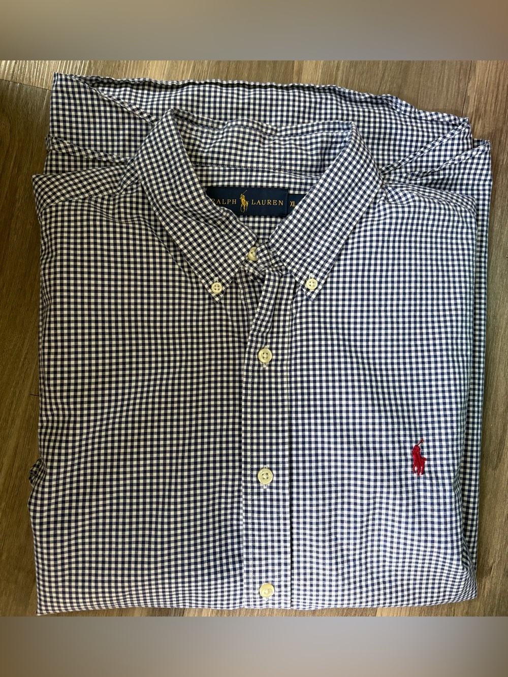 Ralph Lauren Men’s Navy Gingham Button-Down Shirt